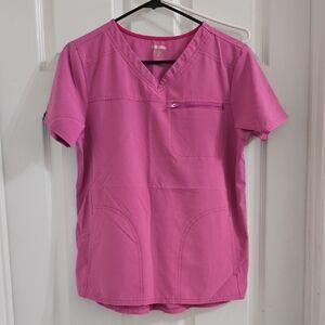 Scrubstar Women's Bright Fuchsia V-Neck Scrub Top. Set
